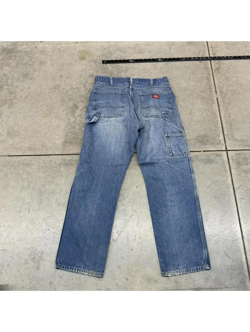 vintage dickies relaxed baggy fit faded blue jeans size 34 x 30